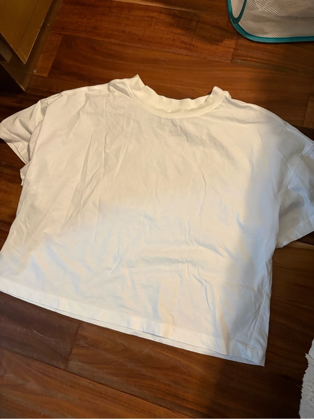 Anthropologie Maeve White Boxy Mock Neck Short Sleeve Tee Size Small (1283)